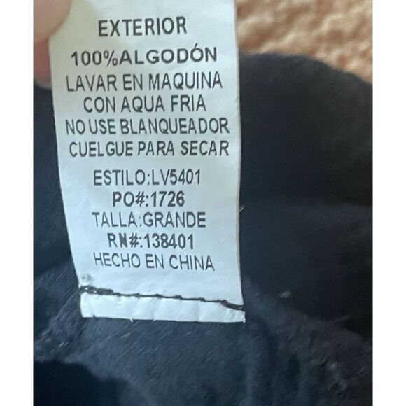 L Love Women's Black Button Down Shirt/ Dress/ Tunic Large Textured Two Pockets - Picture 8 of 10